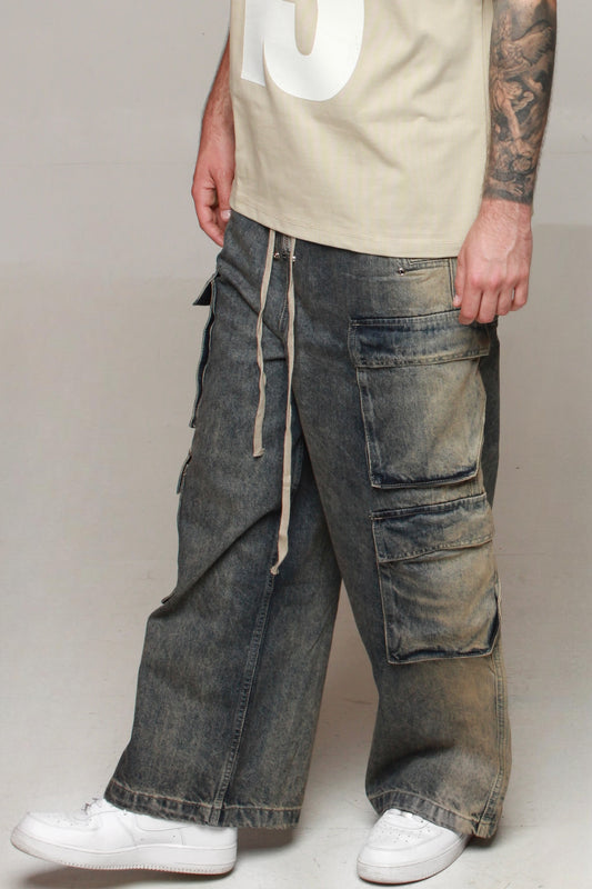 Indigo Double Cargo Jeans